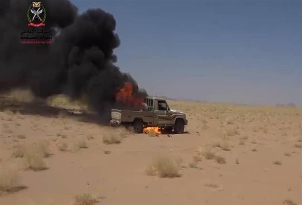 تدمير آليات عسكرية تابعة للمليشيا الحوثية بالجوف
